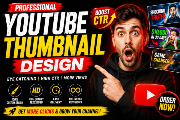 I will design eye catching clickable YouTube thumbnail for higher CTR