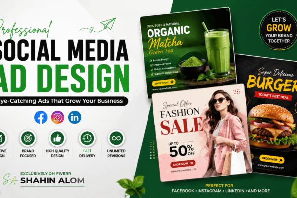 I will design professional social media ads and marketing posts for your business