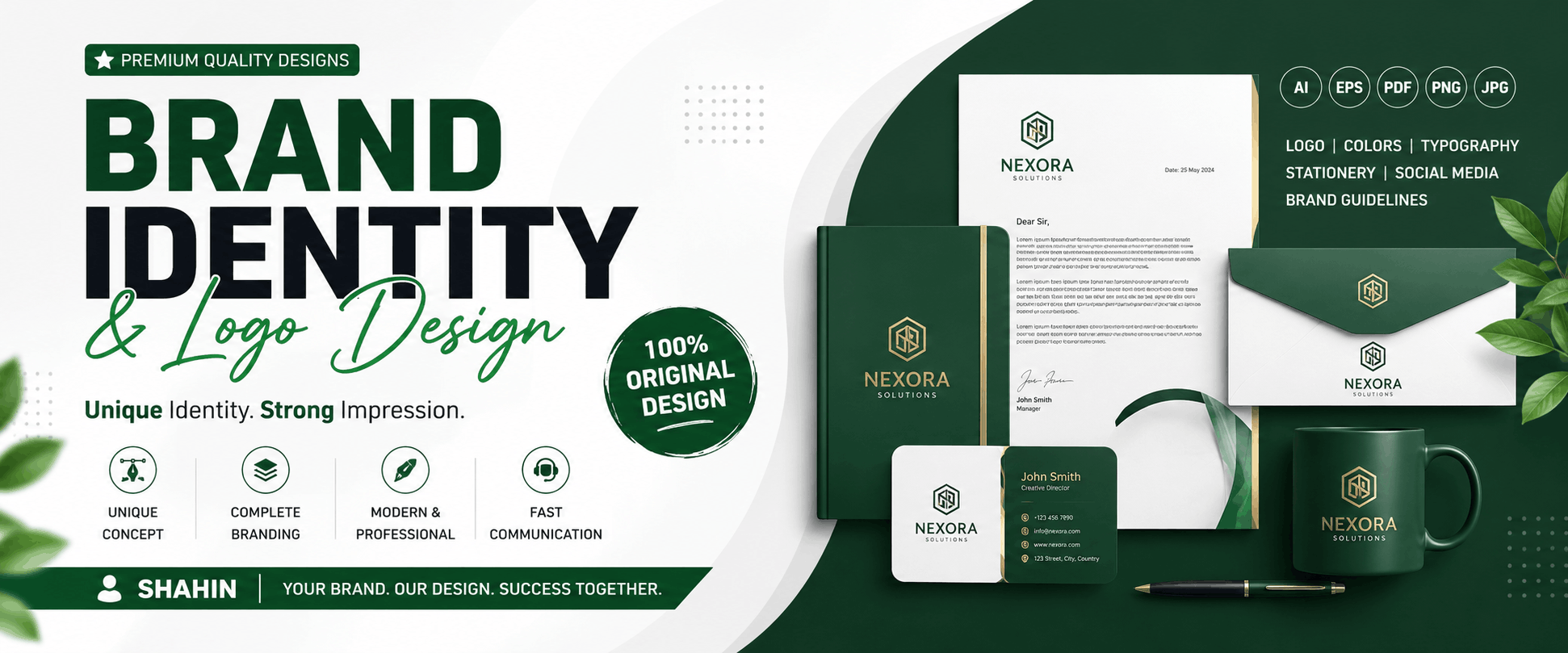 I will design a professional logo and complete brand identity for your business