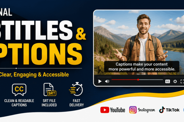 I will add professional subtitles and captions to your videos
