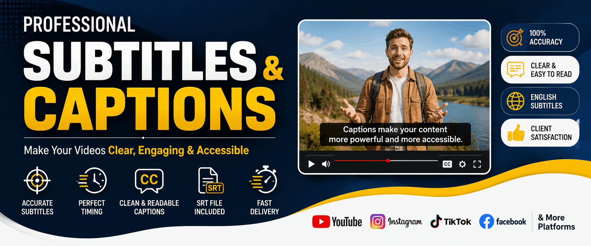 I will add professional subtitles and captions to your videos